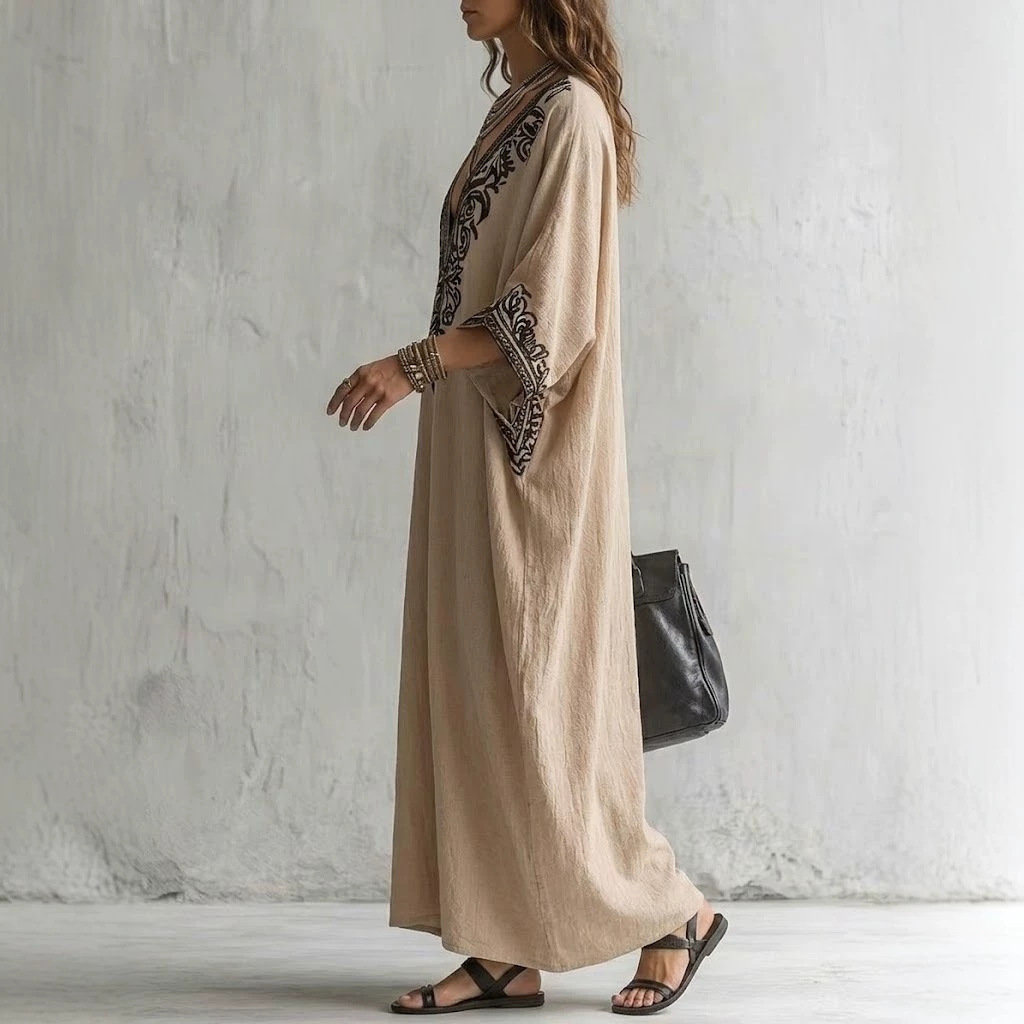 Women Boho Embroidered Kaftan  - огляд і ціна Cover Up Kaftan