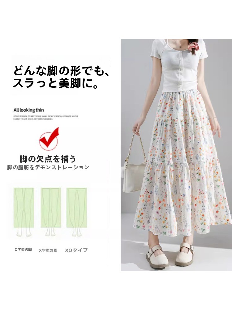 plus Size Floral Print A-Line  - огляд і ціна Midi Skirt Floral