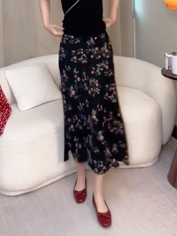 Summer New High Waist Floral P - огляд і ціна Midi Skirt Floral