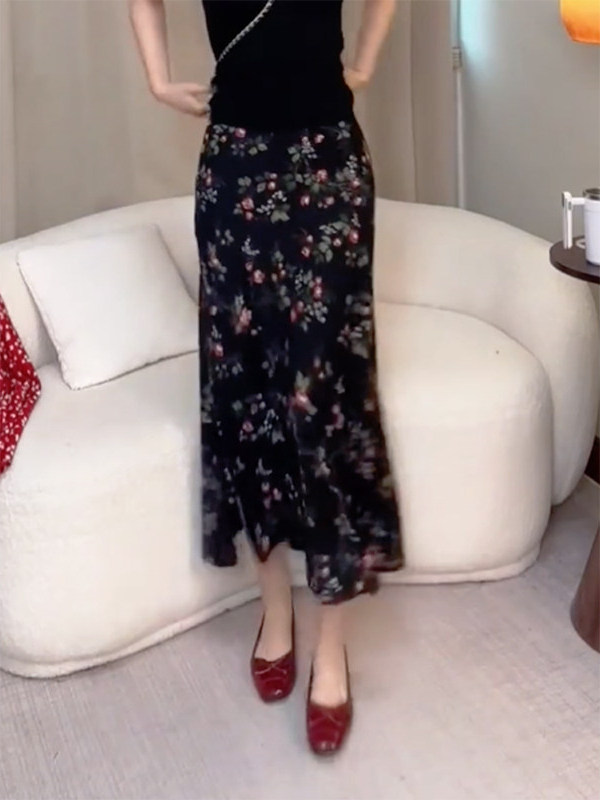 Summer New High Waist Floral P - огляд і ціна Midi Skirt Floral