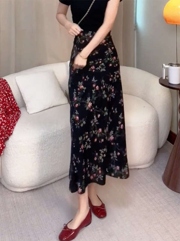 Summer New High Waist Floral P - огляд і ціна Midi Skirt Floral