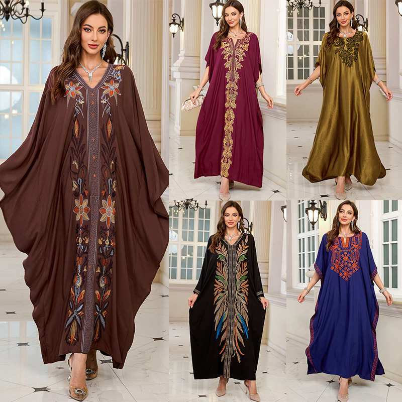Women Embroidered Long Caftans - огляд і ціна Cover Up Kaftan